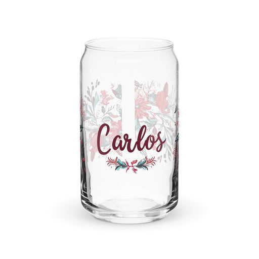 Carlos Exclusive Name Art Piece Can-Shaped Glass Home Office Work Mexican Spanish Pride Gift Cup One-Of-A-Kind Calligraphy Glass | C15 Mexicada 16 oz