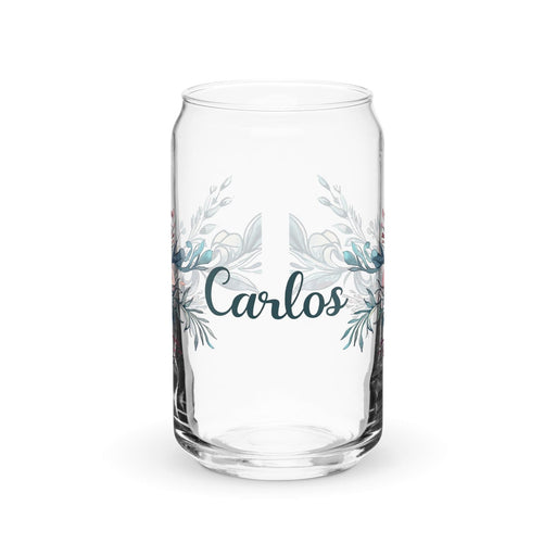 Carlos Exclusive Name Art Piece Can-Shaped Glass Home Office Work Mexican Spanish Pride Gift Cup One-Of-A-Kind Calligraphy Glass | C24 Mexicada 16 oz