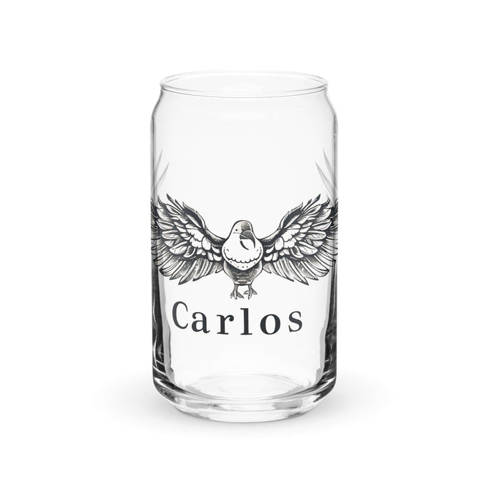 Carlos Exclusive Name Art Piece Can-Shaped Glass Home Office Work Mexican Spanish Pride Gift Cup One-Of-A-Kind Calligraphy Glass | C26 Mexicada 16 oz