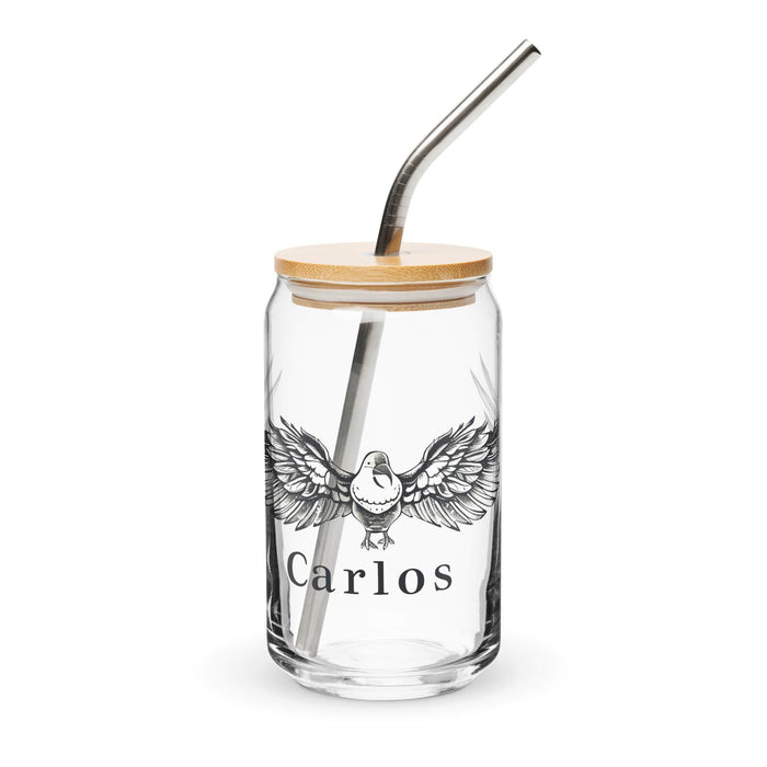 Carlos Exclusive Name Art Piece Can-Shaped Glass Home Office Work Mexican Spanish Pride Gift Cup One-Of-A-Kind Calligraphy Glass | C26 Mexicada 16 oz With Lid & Straw