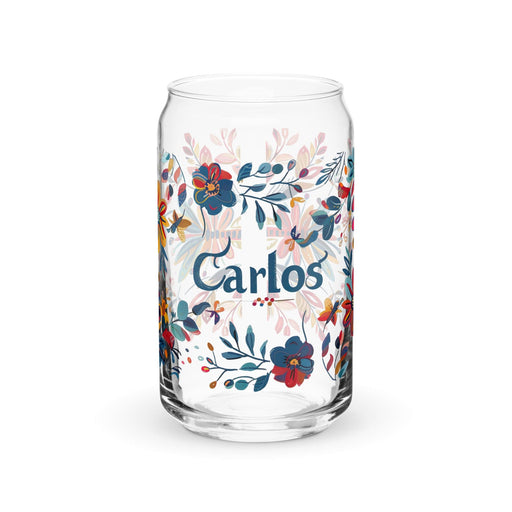 Carlos Exclusive Name Art Piece Can-Shaped Glass Home Office Work Mexican Spanish Pride Gift Cup One-Of-A-Kind Calligraphy Glass | C28 Mexicada 16 oz