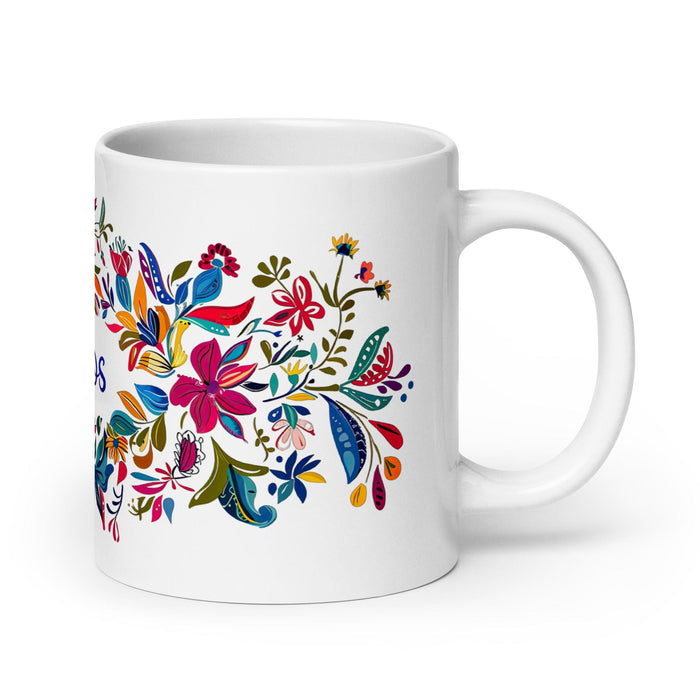 Carlos Exclusive Name Art Piece Home Office Work Coffee Mug Mexican Spanish Pride Gift Cup One-Of-A-Kind Calligraphy White Glossy Mug | C1 Mexicada 20 oz