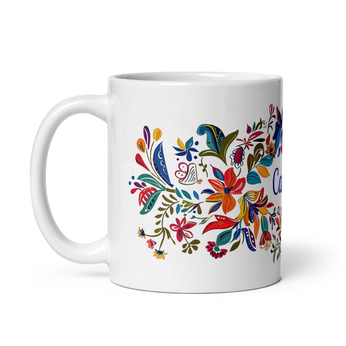 Carlos Exclusive Name Art Piece Home Office Work Coffee Mug Mexican Spanish Pride Gift Cup One-Of-A-Kind Calligraphy White Glossy Mug | C1 Mexicada