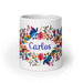 Carlos Exclusive Name Art Piece Home Office Work Coffee Mug Mexican Spanish Pride Gift Cup One-Of-A-Kind Calligraphy White Glossy Mug | C1 Mexicada