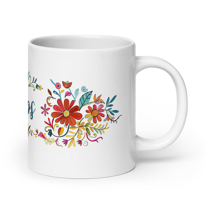 Carlos Exclusive Name Art Piece Home Office Work Coffee Mug Mexican Spanish Pride Gift Cup One-Of-A-Kind Calligraphy White Glossy Mug | C10 Mexicada 20 oz