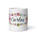 Carlos Exclusive Name Art Piece Home Office Work Coffee Mug Mexican Spanish Pride Gift Cup One-Of-A-Kind Calligraphy White Glossy Mug | C10 Mexicada