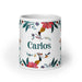 Carlos Exclusive Name Art Piece Home Office Work Coffee Mug Mexican Spanish Pride Gift Cup One-Of-A-Kind Calligraphy White Glossy Mug | C12 Mexicada