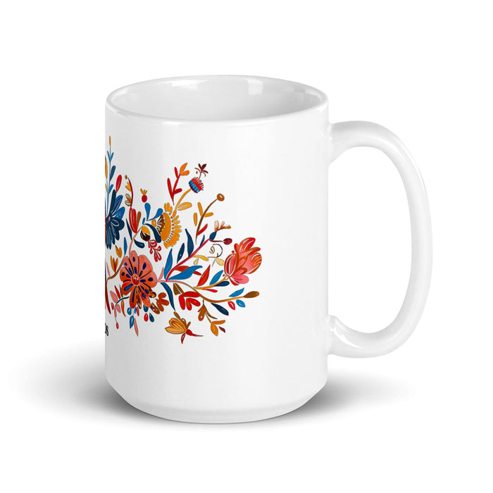 Carlos Exclusive Name Art Piece Home Office Work Coffee Mug Mexican Spanish Pride Gift Cup One-Of-A-Kind Calligraphy White Glossy Mug | C14 Mexicada 15 oz