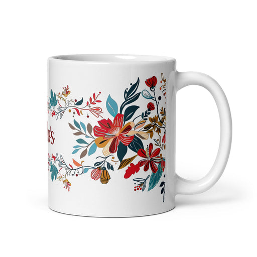 Carlos Exclusive Name Art Piece Home Office Work Coffee Mug Mexican Spanish Pride Gift Cup One-Of-A-Kind Calligraphy White Glossy Mug | C16 Mexicada 11 oz