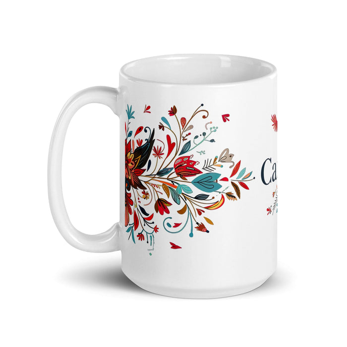 Carlos Exclusive Name Art Piece Home Office Work Coffee Mug Mexican Spanish Pride Gift Cup One-Of-A-Kind Calligraphy White Glossy Mug | C18 Mexicada