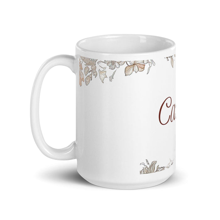 Carlos Exclusive Name Art Piece Home Office Work Coffee Mug Mexican Spanish Pride Gift Cup One-Of-A-Kind Calligraphy White Glossy Mug | C19 Mexicada