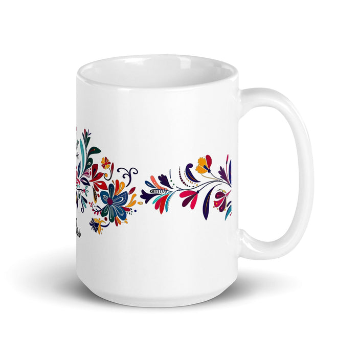 Carlos Exclusive Name Art Piece Home Office Work Coffee Mug Mexican Spanish Pride Gift Cup One-Of-A-Kind Calligraphy White Glossy Mug | C2 Mexicada 15 oz