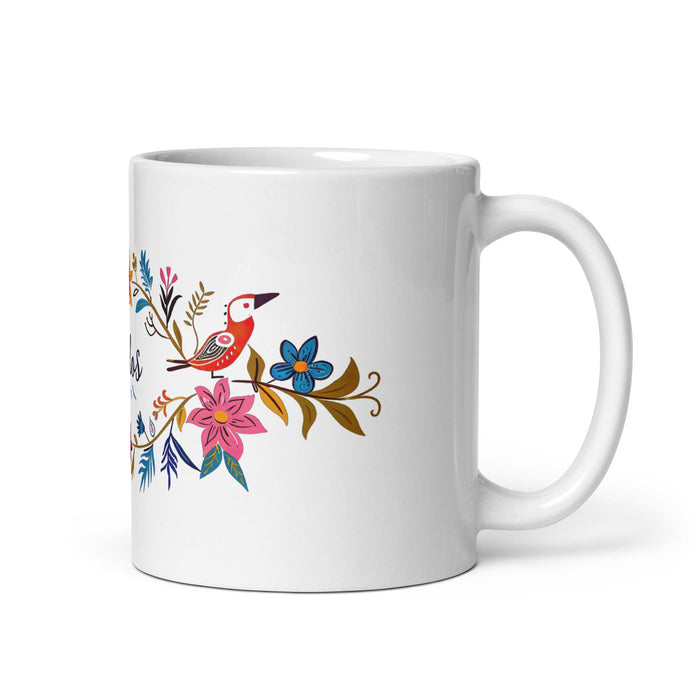 Carlos Exclusive Name Art Piece Home Office Work Coffee Mug Mexican Spanish Pride Gift Cup One-Of-A-Kind Calligraphy White Glossy Mug | C21 Mexicada 11 oz