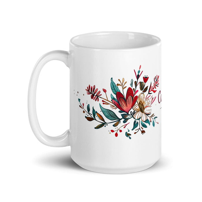 Carlos Exclusive Name Art Piece Home Office Work Coffee Mug Mexican Spanish Pride Gift Cup One-Of-A-Kind Calligraphy White Glossy Mug | C23 Mexicada