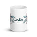 Carlos Exclusive Name Art Piece Home Office Work Coffee Mug Mexican Spanish Pride Gift Cup One-Of-A-Kind Calligraphy White Glossy Mug | C24 Mexicada