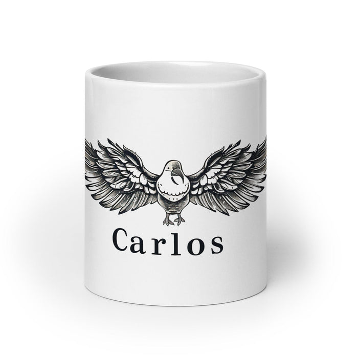 Carlos Exclusive Name Art Piece Home Office Work Coffee Mug Mexican Spanish Pride Gift Cup One-Of-A-Kind Calligraphy White Glossy Mug | C26 Mexicada