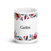 Carlos Exclusive Name Art Piece Home Office Work Coffee Mug Mexican Spanish Pride Gift Cup One-Of-A-Kind Calligraphy White Glossy Mug | C27 Mexicada