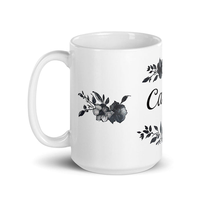 Carlos Exclusive Name Art Piece Home Office Work Coffee Mug Mexican Spanish Pride Gift Cup One-Of-A-Kind Calligraphy White Glossy Mug | C3 Mexicada