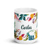 Carlos Exclusive Name Art Piece Home Office Work Coffee Mug Mexican Spanish Pride Gift Cup One-Of-A-Kind Calligraphy White Glossy Mug | C4 Mexicada