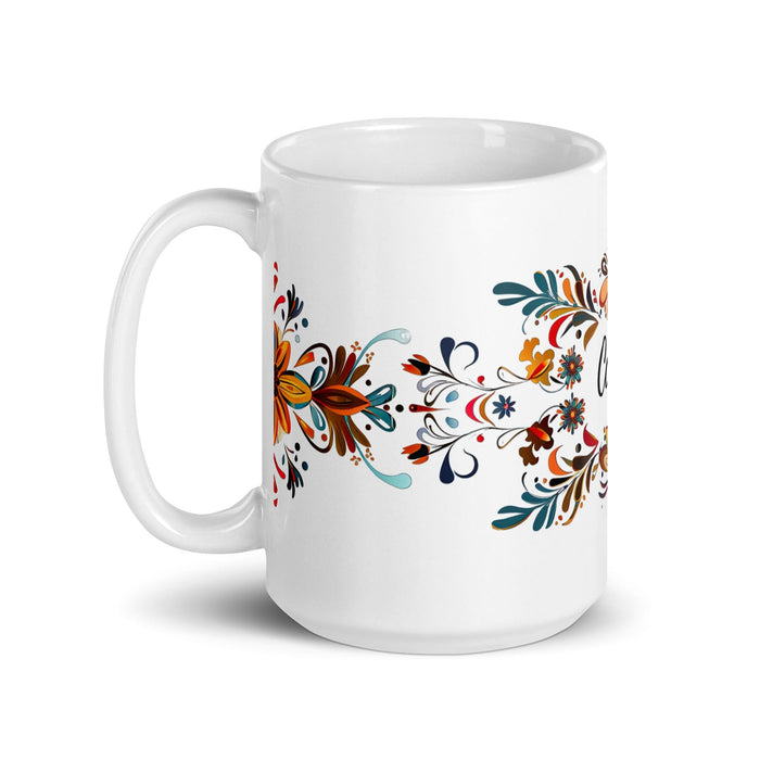 Carlos Exclusive Name Art Piece Home Office Work Coffee Mug Mexican Spanish Pride Gift Cup One-Of-A-Kind Calligraphy White Glossy Mug | C5 Mexicada