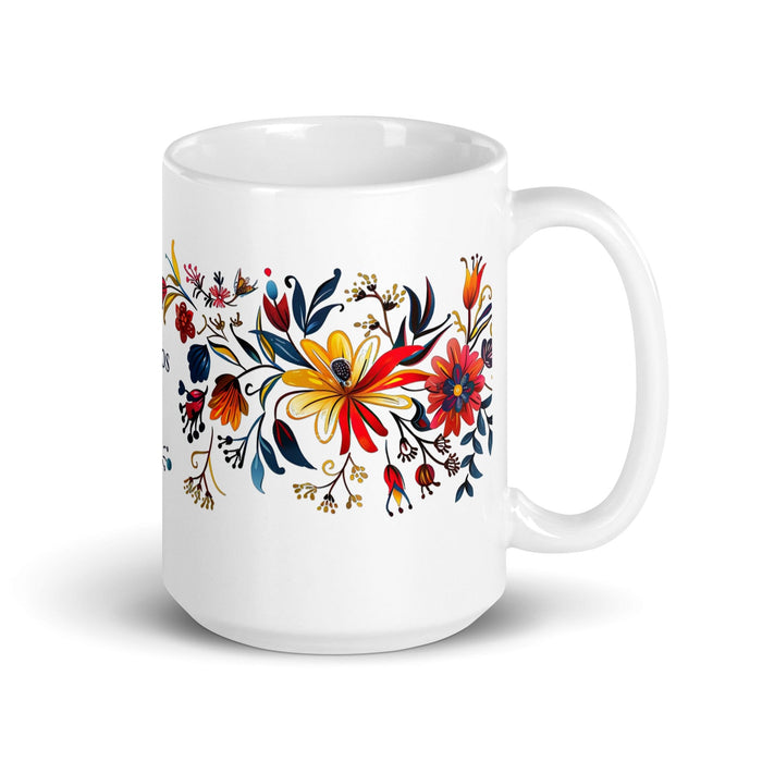 Carlos Exclusive Name Art Piece Home Office Work Coffee Mug Mexican Spanish Pride Gift Cup One-Of-A-Kind Calligraphy White Glossy Mug | C6 Mexicada 15 oz