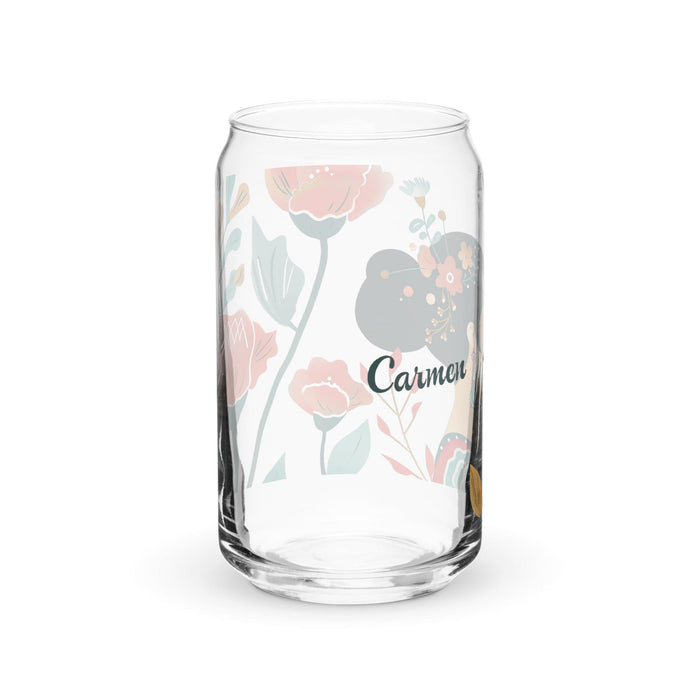 Carmen Exclusive Name Art Piece Can-Shaped Glass Home Office Work Mexican Spanish Pride Gift Cup One-Of-A-Kind Calligraphy Glass | C7 Mexicada