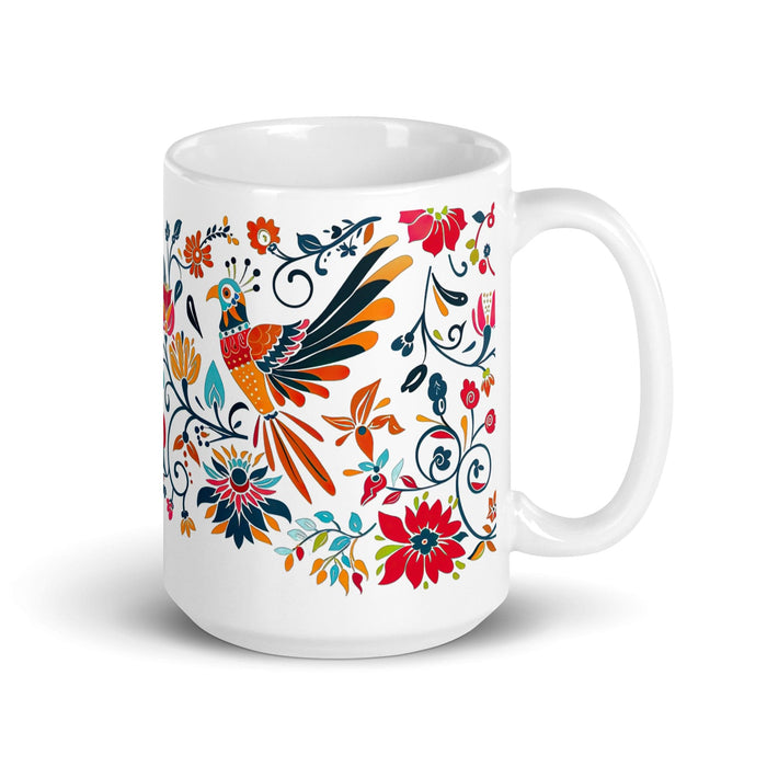 Carmen Exclusive Name Art Piece Home Office Work Coffee Mug Mexican Spanish Pride Gift Cup One-Of-A-Kind Calligraphy White Glossy Mug | C13 Mexicada 15 oz