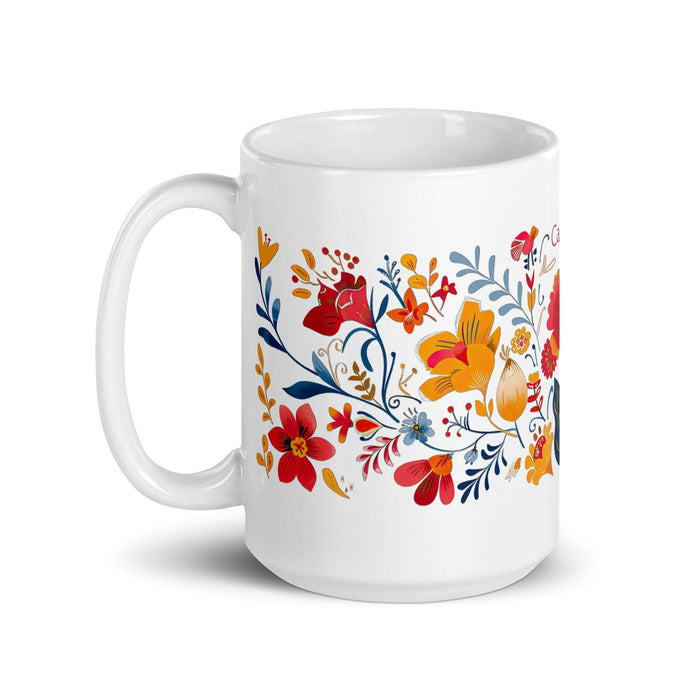 Carmen Exclusive Name Art Piece Home Office Work Coffee Mug Mexican Spanish Pride Gift Cup One-Of-A-Kind Calligraphy White Glossy Mug | C17 Mexicada