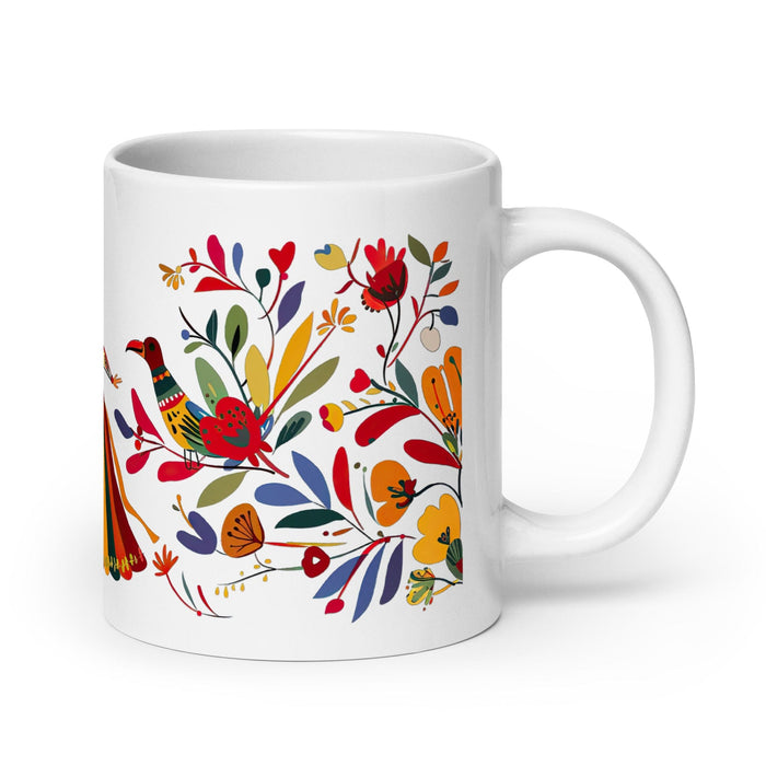 Carmen Exclusive Name Art Piece Home Office Work Coffee Mug Mexican Spanish Pride Gift Cup One-Of-A-Kind Calligraphy White Glossy Mug | C21 Mexicada 20 oz