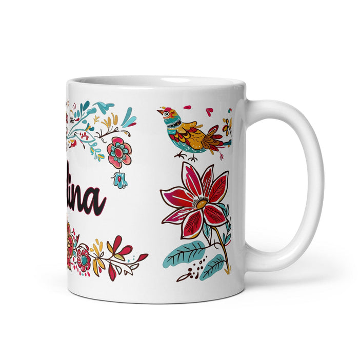 Carolina Exclusive Name Art Piece Home Office Work Coffee Mug Mexican Spanish PrideGift Cup One-Of-A-Kind Calligraphy White Glossy Mug | C2 Mexicada 11 oz