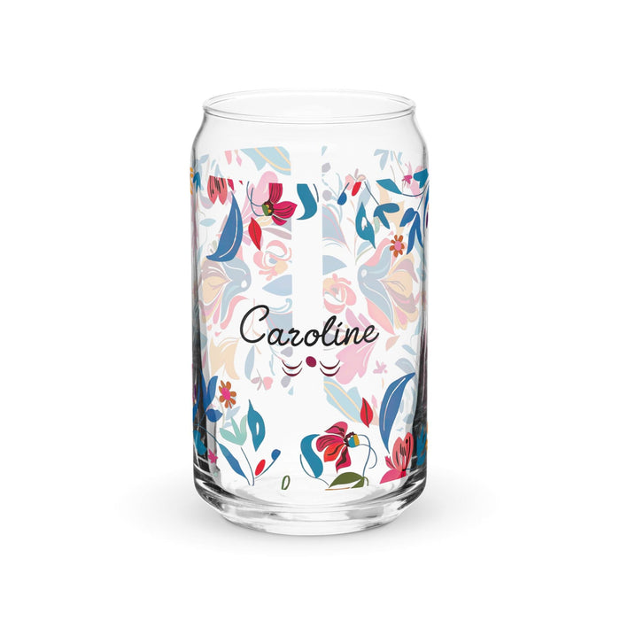 Caroline Exclusive Name Art Piece Can-Shaped Glass Home Office Work Mexican Spanish Pride Gift Cup One-Of-A-Kind Calligraphy Glass | C23 Mexicada 16 oz