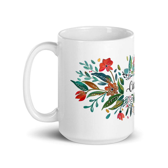 Caroline Exclusive Name Art Piece Home Office Work Coffee Mug Mexican Spanish Pride Gift Cup One-Of-A-Kind Calligraphy White Glossy Mug | C1 Mexicada