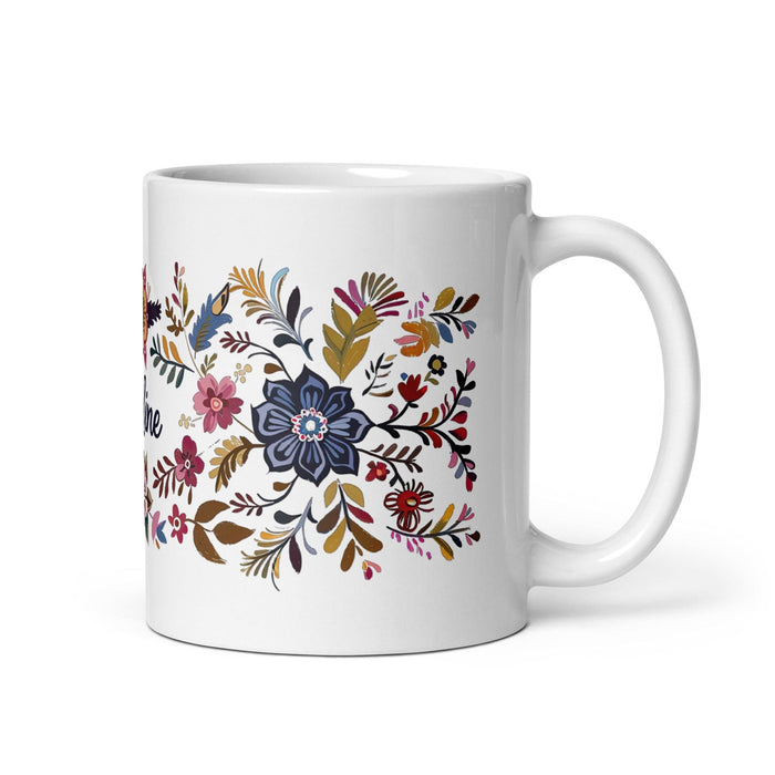 Caroline Exclusive Name Art Piece Home Office Work Coffee Mug Mexican Spanish Pride Gift Cup One-Of-A-Kind Calligraphy White Glossy Mug | C10 Mexicada 11 oz