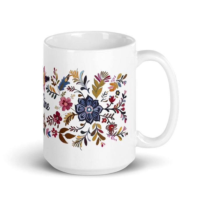 Caroline Exclusive Name Art Piece Home Office Work Coffee Mug Mexican Spanish Pride Gift Cup One-Of-A-Kind Calligraphy White Glossy Mug | C10 Mexicada 15 oz