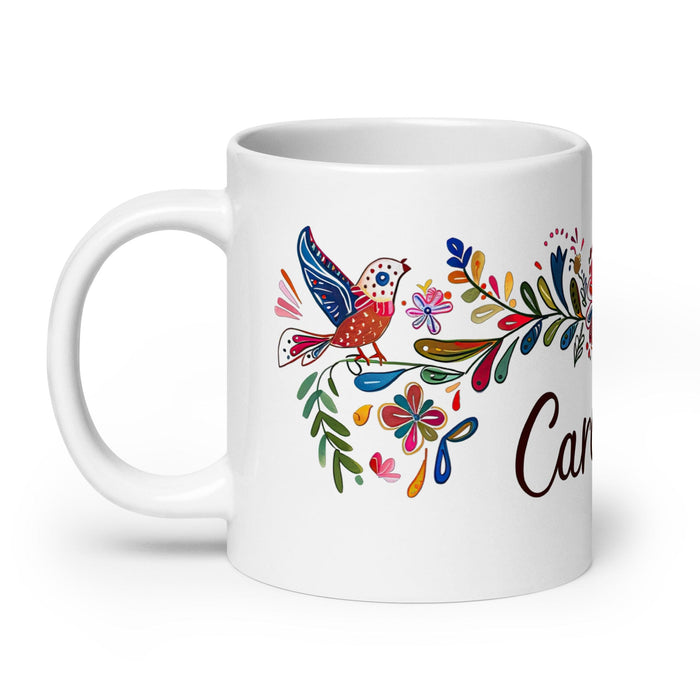 Caroline Exclusive Name Art Piece Home Office Work Coffee Mug Mexican Spanish Pride Gift Cup One-Of-A-Kind Calligraphy White Glossy Mug | C12 Mexicada