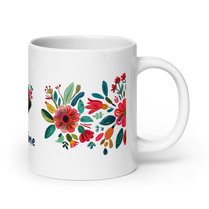 Caroline Exclusive Name Art Piece Home Office Work Coffee Mug Mexican Spanish Pride Gift Cup One-Of-A-Kind Calligraphy White Glossy Mug | C14 Mexicada 20 oz