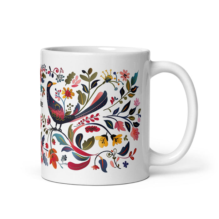 Caroline Exclusive Name Art Piece Home Office Work Coffee Mug Mexican Spanish Pride Gift Cup One-Of-A-Kind Calligraphy White Glossy Mug | C15 Mexicada 11 oz