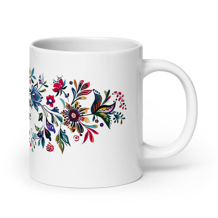 Caroline Exclusive Name Art Piece Home Office Work Coffee Mug Mexican Spanish Pride Gift Cup One-Of-A-Kind Calligraphy White Glossy Mug | C17 Mexicada 20 oz