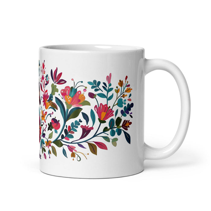 Caroline Exclusive Name Art Piece Home Office Work Coffee Mug Mexican Spanish Pride Gift Cup One-Of-A-Kind Calligraphy White Glossy Mug | C18 Mexicada 11 oz