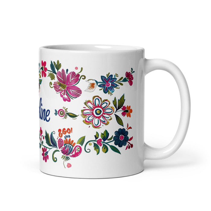 Caroline Exclusive Name Art Piece Home Office Work Coffee Mug Mexican Spanish Pride Gift Cup One-Of-A-Kind Calligraphy White Glossy Mug | C22 Mexicada 11 oz