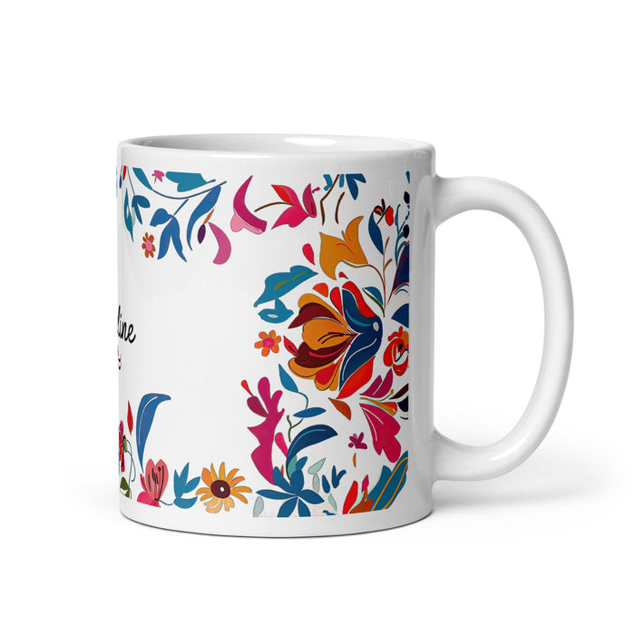 Caroline Exclusive Name Art Piece Home Office Work Coffee Mug Mexican Spanish Pride Gift Cup One-Of-A-Kind Calligraphy White Glossy Mug | C23 Mexicada 11 oz