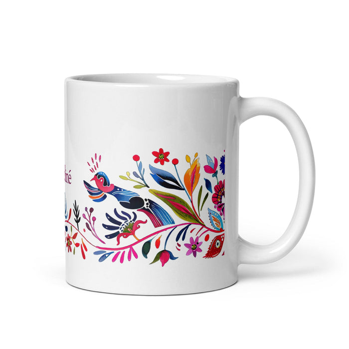 Caroline Exclusive Name Art Piece Home Office Work Coffee Mug Mexican Spanish Pride Gift Cup One-Of-A-Kind Calligraphy White Glossy Mug | C24 Mexicada 11 oz