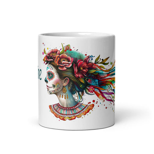 Caroline Exclusive Name Art Piece Home Office Work Coffee Mug Mexican Spanish Pride Gift Cup One-Of-A-Kind Calligraphy White Glossy Mug | C4 Mexicada