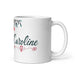 Caroline Exclusive Name Art Piece Home Office Work Coffee Mug Mexican Spanish Pride Gift Cup One-Of-A-Kind Calligraphy White Glossy Mug | C6 Mexicada 11 oz