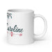 Caroline Exclusive Name Art Piece Home Office Work Coffee Mug Mexican Spanish Pride Gift Cup One-Of-A-Kind Calligraphy White Glossy Mug | C6 Mexicada 20 oz