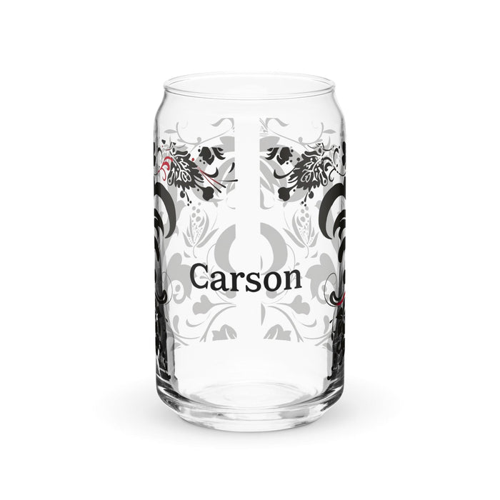 Carson Exclusive Name Art Piece Can-Shaped Glass Home Office Work Mexican Spanish Pride Gift Cup One-Of-A-Kind Calligraphy Glass | C6 Mexicada 16 oz