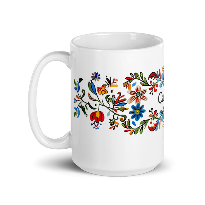 Carson Exclusive Name Art Piece Home Office Work Coffee Mug Mexican Spanish Pride Gift Cup One-Of-A-Kind Calligraphy White Glossy Mug | C1 Mexicada