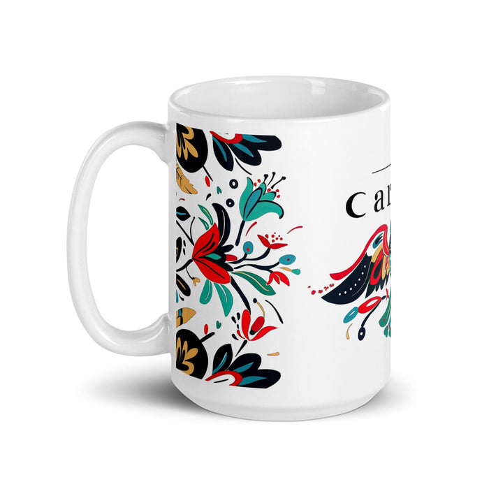 Carson Exclusive Name Art Piece Home Office Work Coffee Mug Mexican Spanish Pride Gift Cup One-Of-A-Kind Calligraphy White Glossy Mug | C3 Mexicada