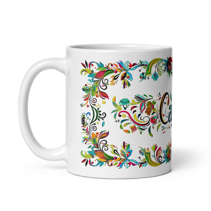 Carson Exclusive Name Art Piece Home Office Work Coffee Mug Mexican Spanish Pride Gift Cup One-Of-A-Kind Calligraphy White Glossy Mug | C4 Mexicada