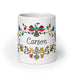 Carson Exclusive Name Art Piece Home Office Work Coffee Mug Mexican Spanish Pride Gift Cup One-Of-A-Kind Calligraphy White Glossy Mug | C5 Mexicada